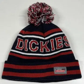 컨디션 최상 DICKIES 폼폼 포함 리브 니트 모자 로고 와펜 디키즈