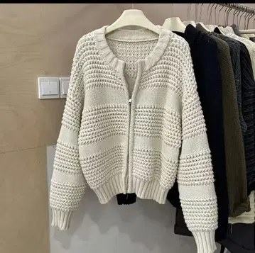 더블 집업 니트 가디건 한국 패션