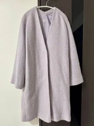 [새상품] SHIPS 퍼플 그레이 오픈 프론트 롱 코트