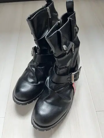 [ 미사용 새상품 ] ZEENO  엔지니어 부츠 블랙 합성 피혁 27cm