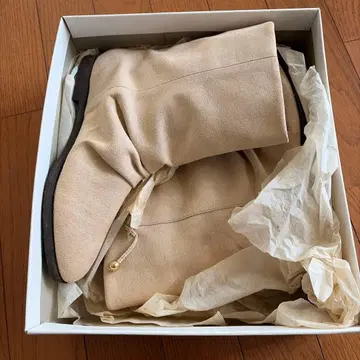 AMERICAYA 베이지 스웨이드 롱 부츠