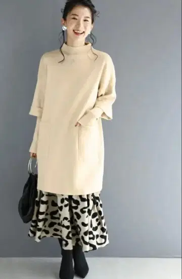 4곳 체형 커버 성인 니트 튜닉 정가 12144엔