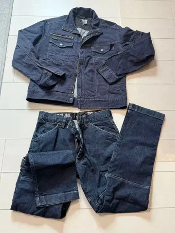 바틀 데님 자켓 & TSDESIGN 팬츠 세트 M 다크 블루
