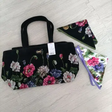새상품! FEILER 페이러 백 & 손수건 F 꽃무늬