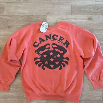 미사용 새상품 NEXUS 7 별자리 맨투맨 오렌지 게자리 44 S 사이즈