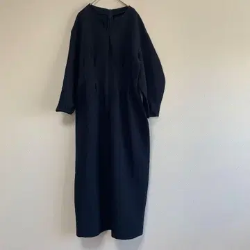 [다크 엔젤] 네이비 벌룬 슬리브 허리 턱 원피스 네이비