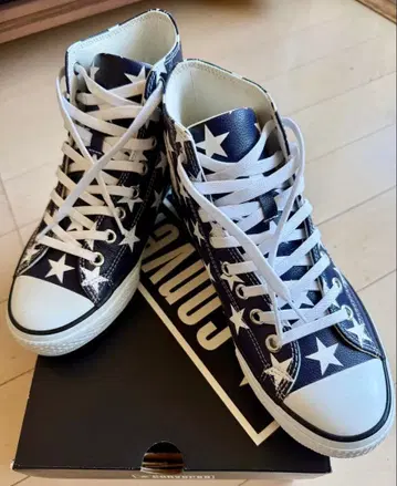 컨버스 골프 여성 신발 별 패턴 네이비 하이컷 신발