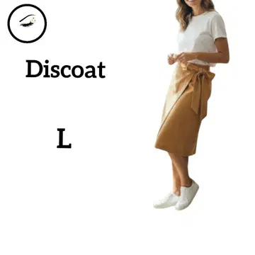 디스코트 랩스커트 L 랩 스커트 카멜 허리 리본 빅 루즈