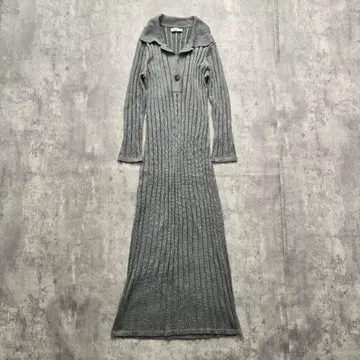 캘빈클라인 그레이 리브 니트 원피스