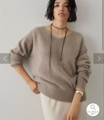 윔 가젯 폭스울 V넥 풀오버 모카