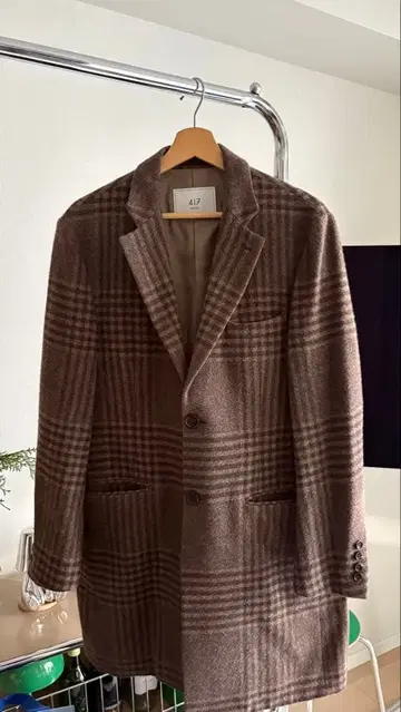 417 EDIFICE 체스터 코트 브라운 체크