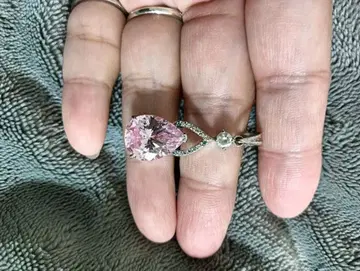 초대형 핑크 모이사나이트 원포인트 오더 목걸이 체인 포함