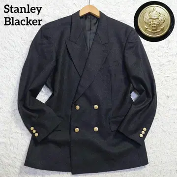 스탠리 브라커 테일러드 자켓 더블 골드 버튼 그레이 AB6