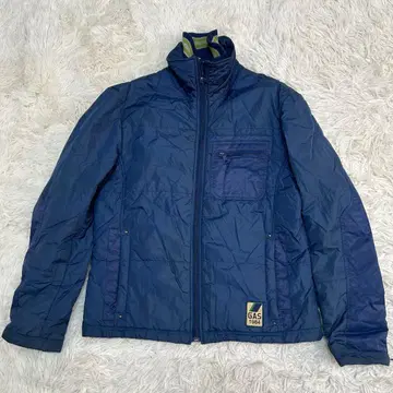 GAS Jeans 풀 집업 나일론 자켓 스탠드 카라 네이비 컬러