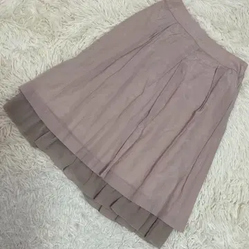 INDIVI 밑단 플레어 스커트 라이트 베이지 36 내추럴 청순 깔끔