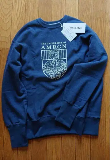[ 미사용 새상품 ] AMRCN 크루넥 맨투맨 L 네이비