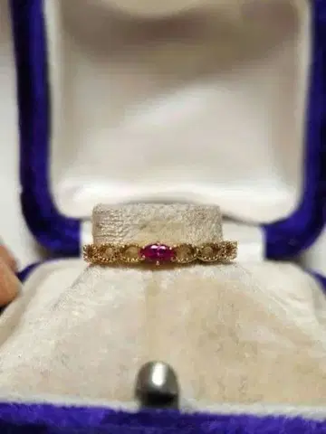 k10 반돔 루비 반지 레이어드