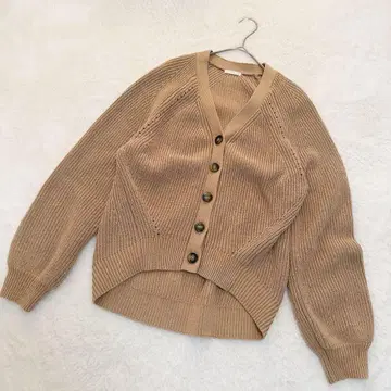 [ 지유 GU ] 하찌 라운드 헴 V넥 가디건 (M) 앞뒤 트임