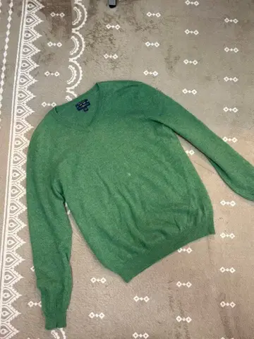 CLUB ROOM 100% 캐시미어 V넥 스웨터 그린