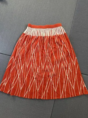 MAITO 초목 염색 면 니트 자카드 롱 스커트