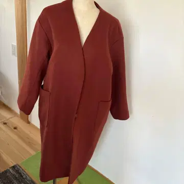 스튜디오 클립 홍차색 롱 코트 오픈 프론트