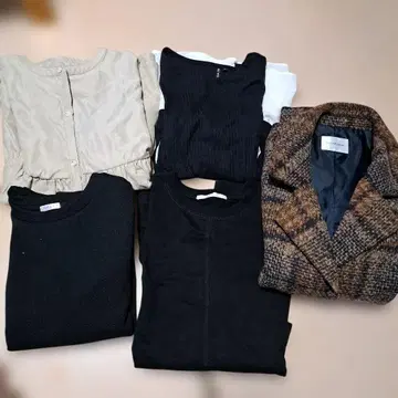 브라운 계열 체크 코트 등 세트 판매