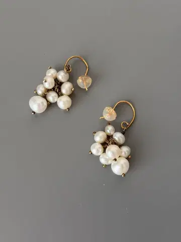 ete 화이트 펄 귀걸이