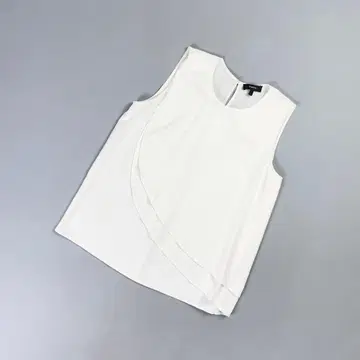 띠어리 프론트 프릴 슬리브리스 블라우스 티셔츠 화이트 S*LD59