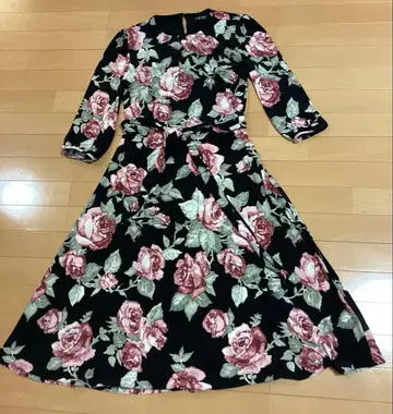 LAUREN 플라워 프린트 긴팔 드레스 사이즈 10