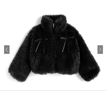 그레일 GRL 리본 보아 숏 기장 자켓 블랙 택 포함 새상품