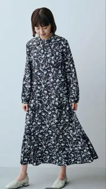 IEDIT 플라워 프린트 롱 원피스