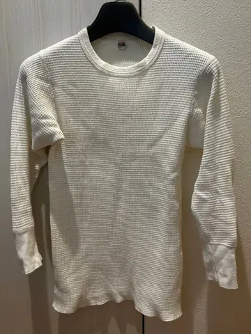 프룻 오브 더 룸 화이트 와플 원단 긴팔 티셔츠