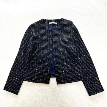 띠어리 럭스 노카라 자켓 트위드 사이즈 38