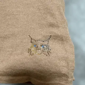 캐시미어 100% 베이지 머플러 스톤 장식