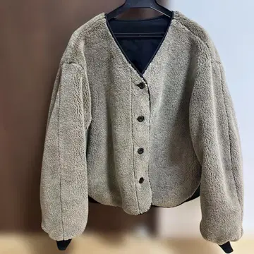 리버서블 보아 자켓 블랙/카키