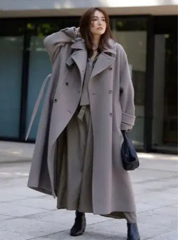 스탠드 칼라 더블 코트