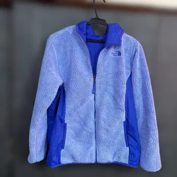 THE NORTH FACE 플리스 자켓 보라색 후드 부착 리버서블