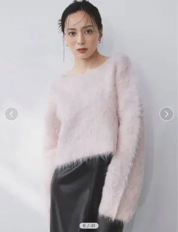 anuans 수리 알파카 숏 니트 풀오버 핑크