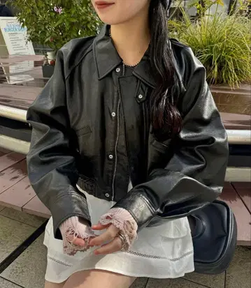 kastane 인조 가죽 숏 블루종 1