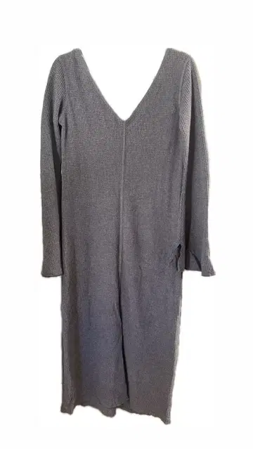 그레이 V넥 긴팔 니트 원피스