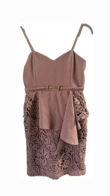 핑크 레이스 슬리브리스 드레스