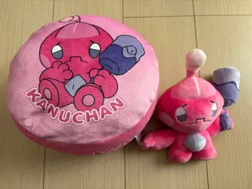 카누짱 봉제 인형 S와 퍼프 쿠션 세트