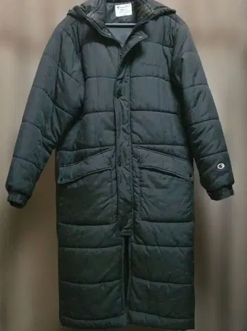 Champion 블랙 충전솜 롱 코트 벤치 코트