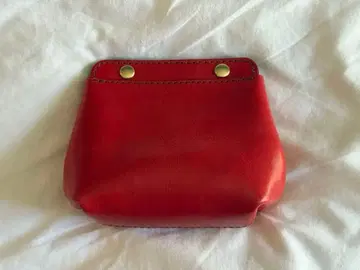 herz 천연 가죽 콜론 파우치 레드