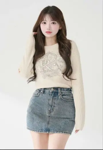 [라스트 1점] Darich 다리치 DR 비쥬 플라워 리브 니트탑