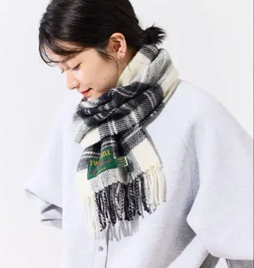 TWEEDMILL 울 머플러 체크 무늬