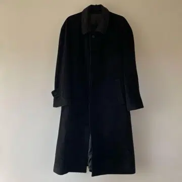 캐시미어 100% 블랙 롱 체스터 코트