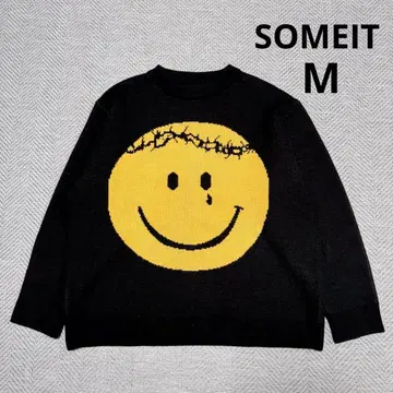 컨디션 최상 서밋 K.O.K 빈티지 니트 데미지 가공 블랙 M