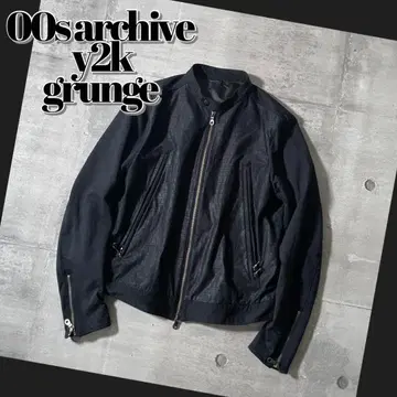 00s single riders jacket crocodile y2k