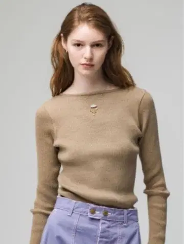 AURALEE 론 헤르만 별주 기가 보트 리브 니트 브라운 오라리